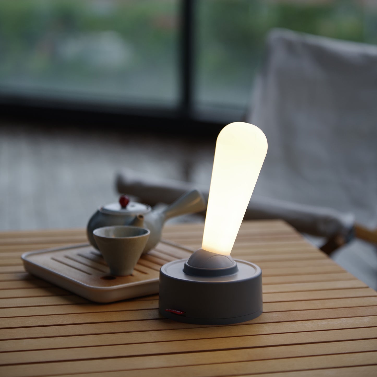 Grey Vintage Toggle Rechargeable Night Light - Minimalist Bedside Ambiance - Image 2