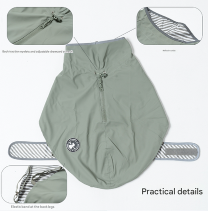 40# Yellow Waterproof Reflective Dog Raincoat for Small to Large Dogs - Image 2
