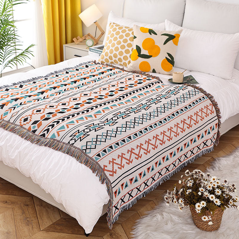 Claude Monet INS-Style Illustrated Line Blanket - Multi-Use Design