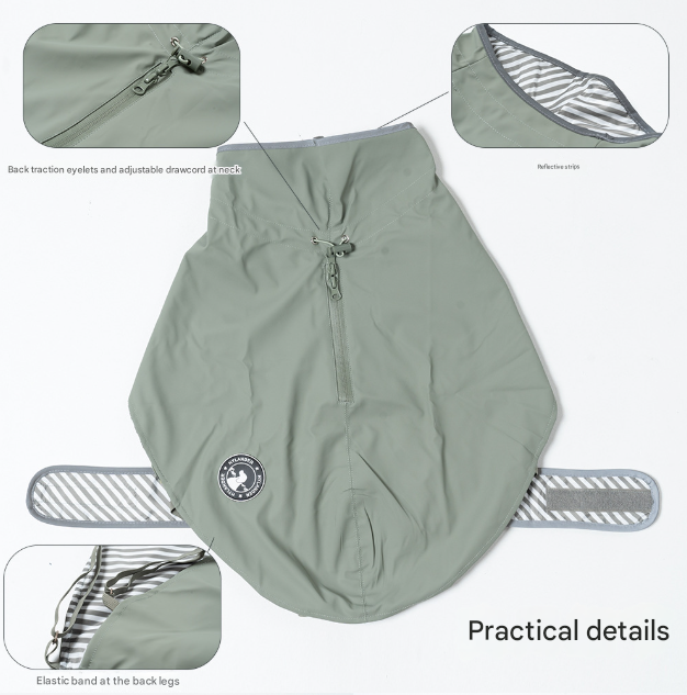 45# Yellow Waterproof Reflective Dog Raincoat for Small to Large Dogs - Image 2
