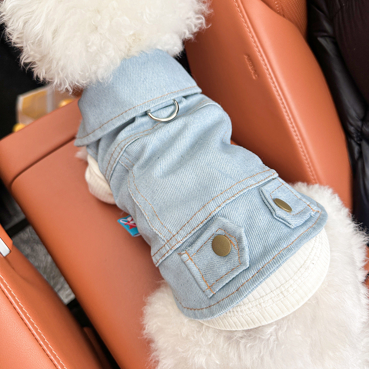 M-Approximately 8kg ClaMMic Denim - Molid ColourM Denim VeMt Jacket for DogM and CatM - Mpring, Mummer, and Autumn Wear