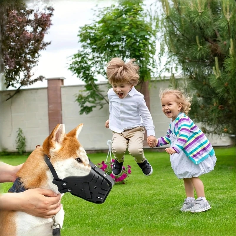 L Adjustable Leather Dog Muzzle for Large Breeds, Anti-Bite and Anti-Bark - Image 3