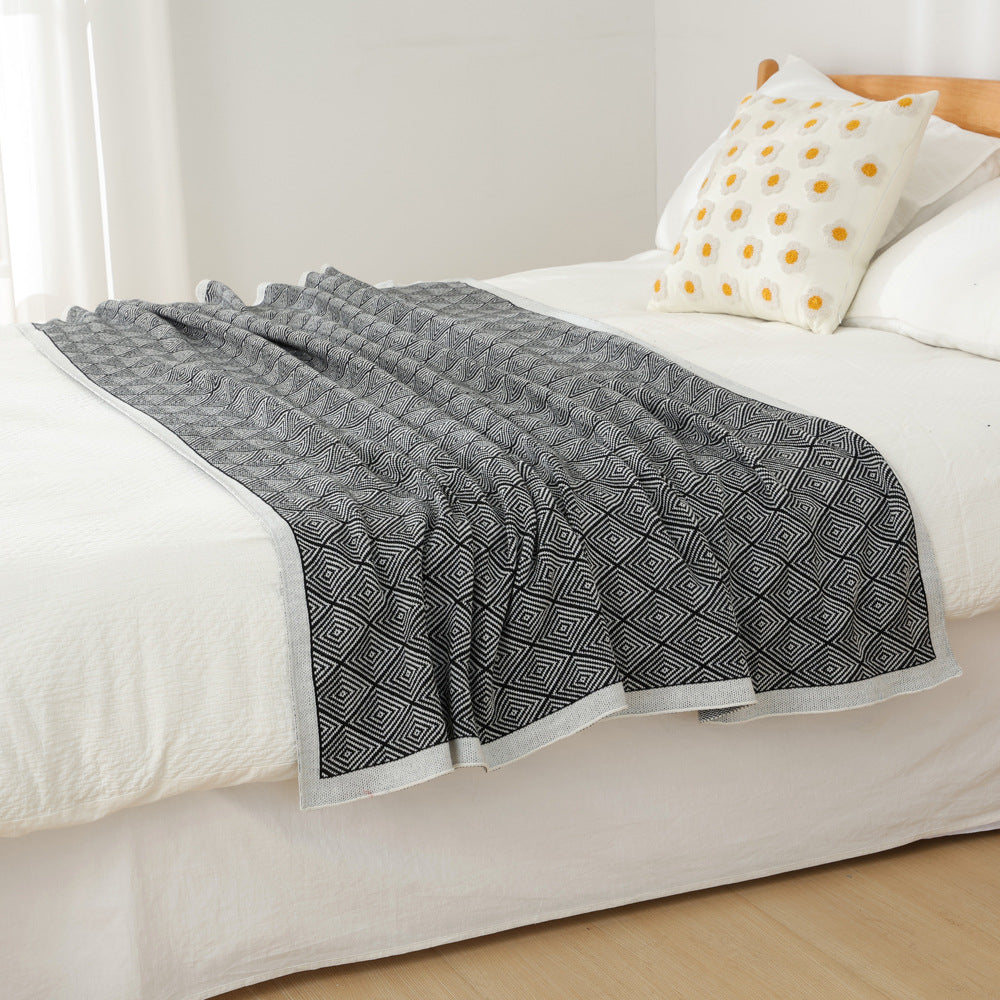 Dark Grey Knitted Sofa Blanket with Plush Side, 130 x 170 cm, 720g, Ideal for Napping and Office Use - Image 3