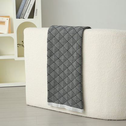 Dark Grey Knitted Sofa Blanket with Plush Side, 130 x 170 cm, 720g, Ideal for Napping and Office Use - Image 4