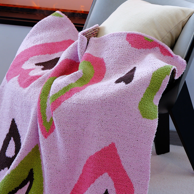 Pink Luxurious Chunky Knit Throw Blanket - Cozy & Thick Sofa Accent - 136 x 130cm (920g) - Image 2