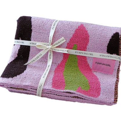 Pink Luxurious Chunky Knit Throw Blanket - Cozy & Thick Sofa Accent - 136 x 130cm (920g) - Image 3