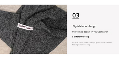 2-Piece Blue Elegant Wool Blend Triangle Scarf - Luxurious Knit Shawl for Women (39 x 110cm) - Image 3