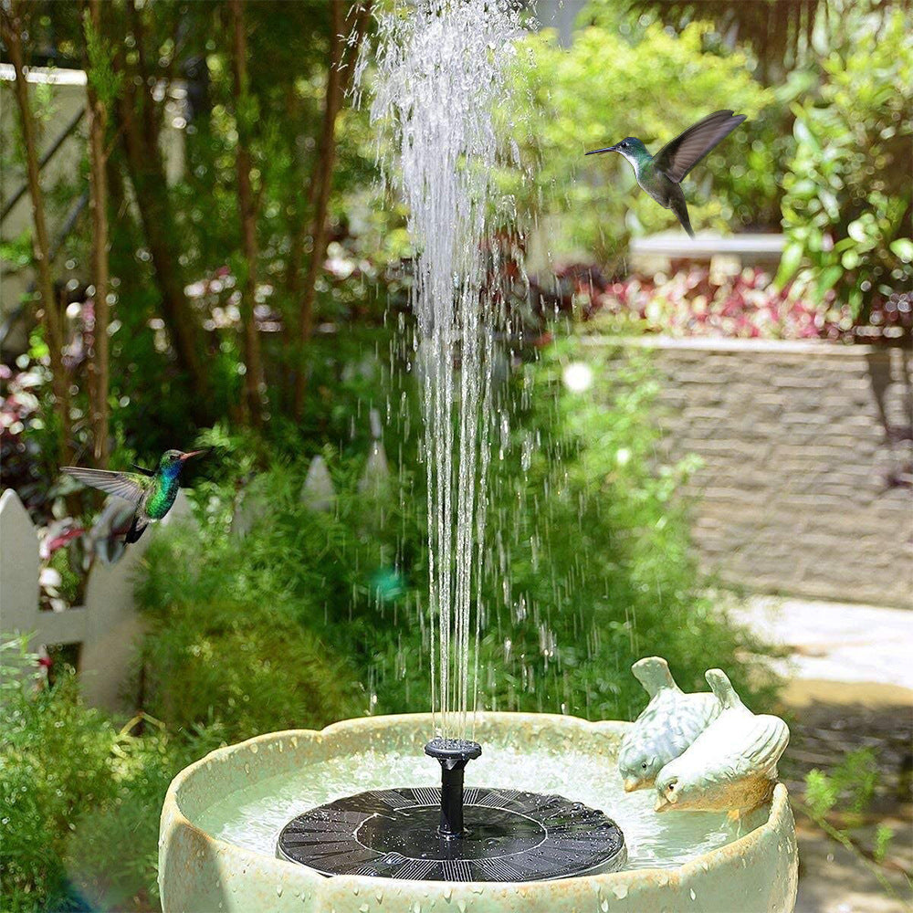 16cm Solar Floating Fountain with LED Light for Bird Bath and Pond - Image 2