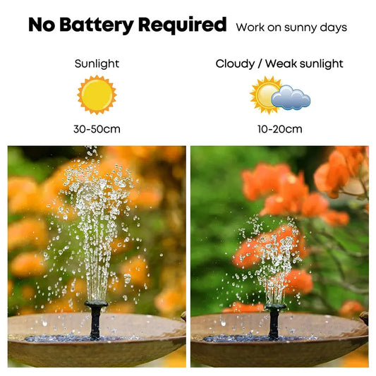 16cm Solar Floating Fountain with LED Light for Bird Bath and Pond - Image 3