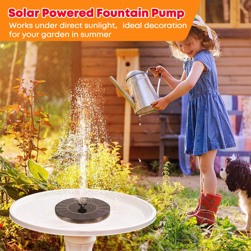 16cm Solar Floating Fountain with LED Light for Bird Bath and Pond - Image 4