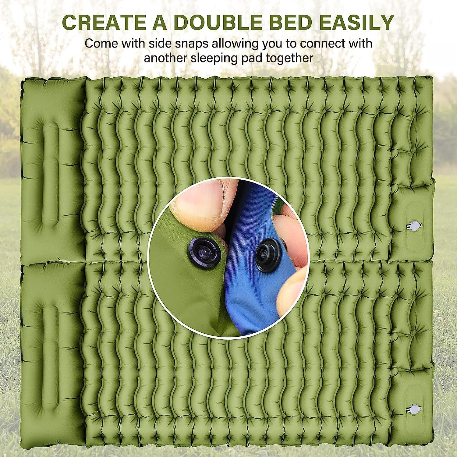 Grey 190cm Ultra-Light Foot Pump Inflatable Camping Sleeping Pad - Image 5