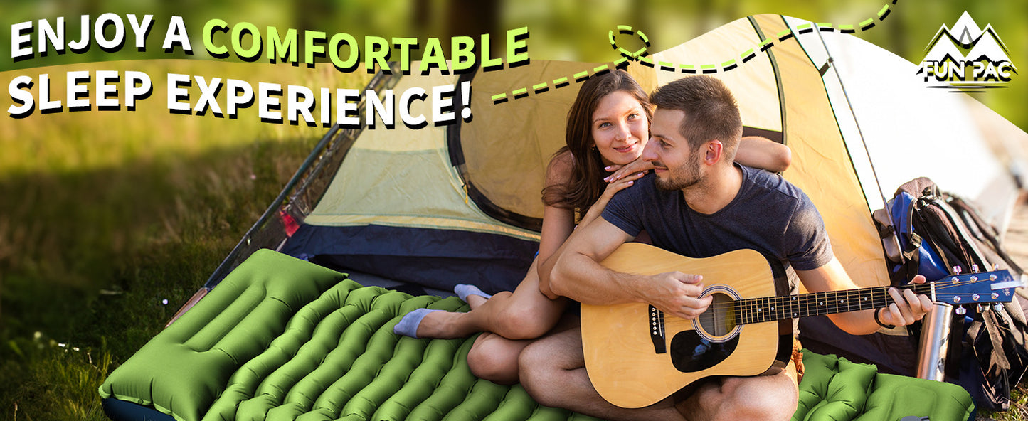 Grey 190cm Ultra-Light Foot Pump Inflatable Camping Sleeping Pad - Image 7