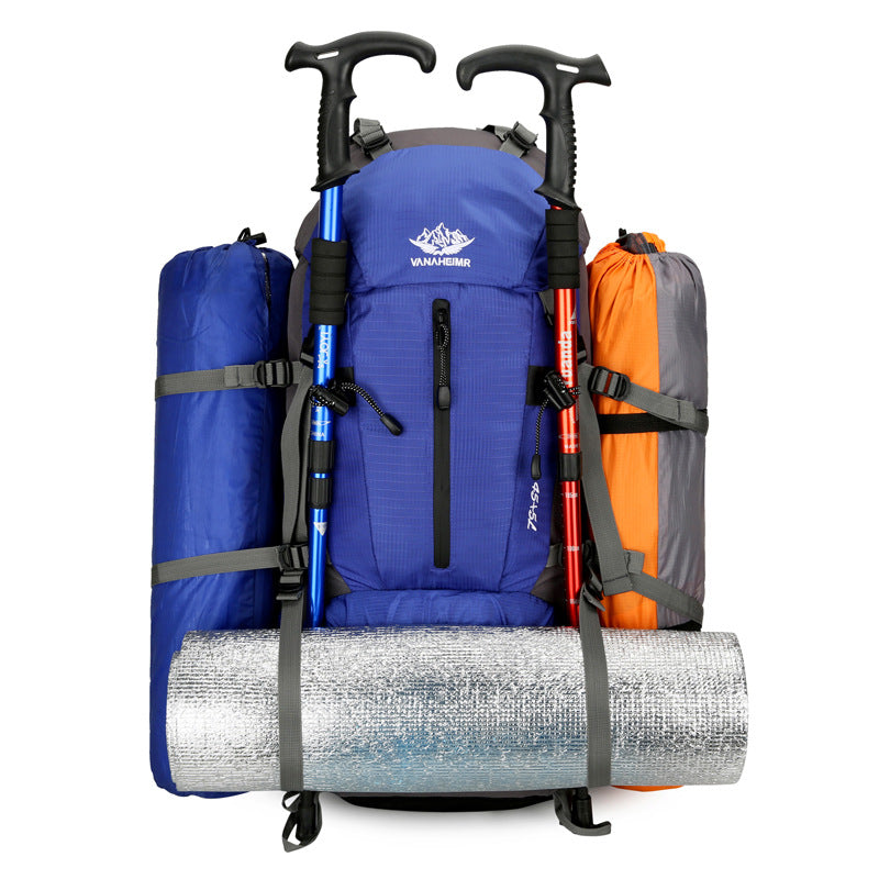 Blue Nylon Hiking Backpack - Multifunctional Outdoor Sports Bag - Image 2