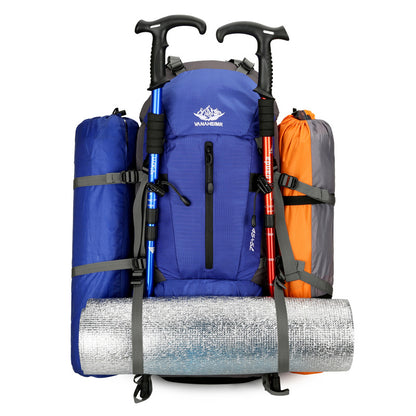 Blue Nylon Hiking Backpack - Multifunctional Outdoor Sports Bag - Image 2