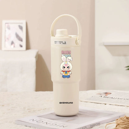 Creamy White - Baby 3 30oz Ceramic-Lined Insulated Tumbler with Handle, 735ml Stainless Steel Travel Mug