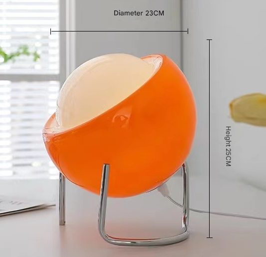 25cm Orange Creamy-Style Table Lamp with 3-Color Dimming - USB - Image 2