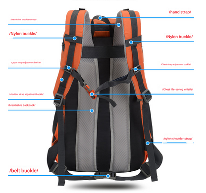 Black 20L Women's Orange Mountaineering Backpack - Water-Resistant - Image 4