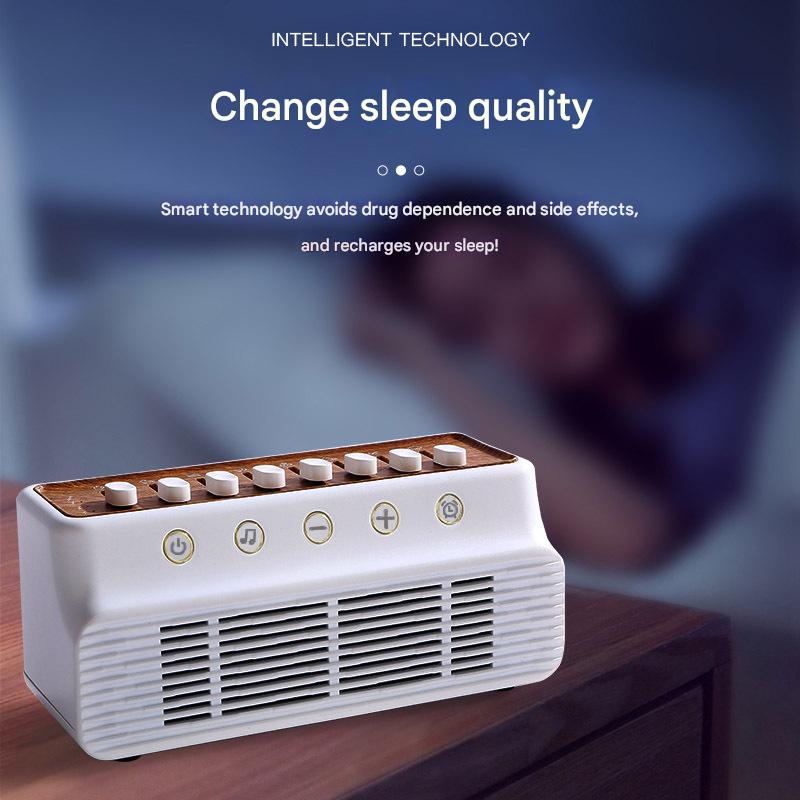 Retro White Noise Sound Machine & Bluetooth Speaker - 8 Nature Sounds, Smart Timer(white) - Image 4