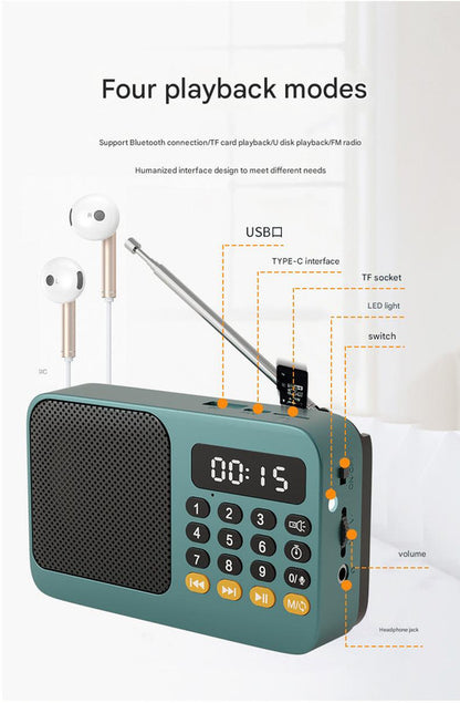 Portable Digital Music Player & FM Radio,4 Playback Modes, LED Flashlight(White) - Image 4