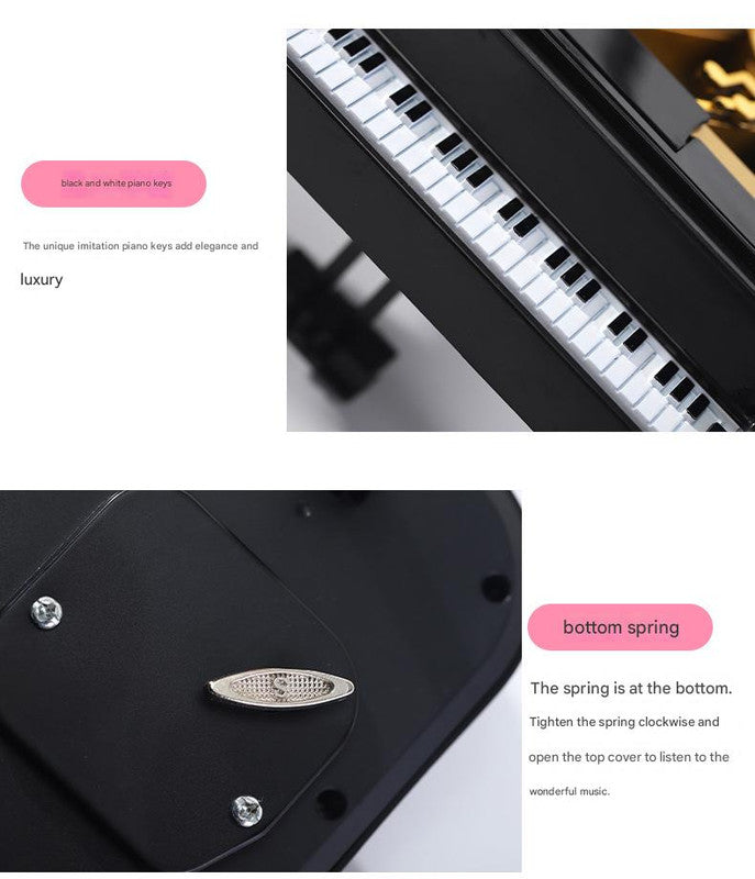 Classical Grand Piano Music Box with Dancing Ballerina(Regular version - black) - Image 5