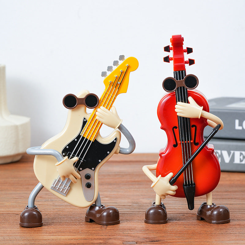 Dancing Musical Instrument Figurines - Wind-Up Guitar & Cello Toys with Moving Parts(Violin) - Image 2
