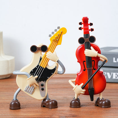 Dancing Musical Instrument Figurines - Wind-Up Guitar & Cello Toys with Moving Parts(Guitar) - Image 2