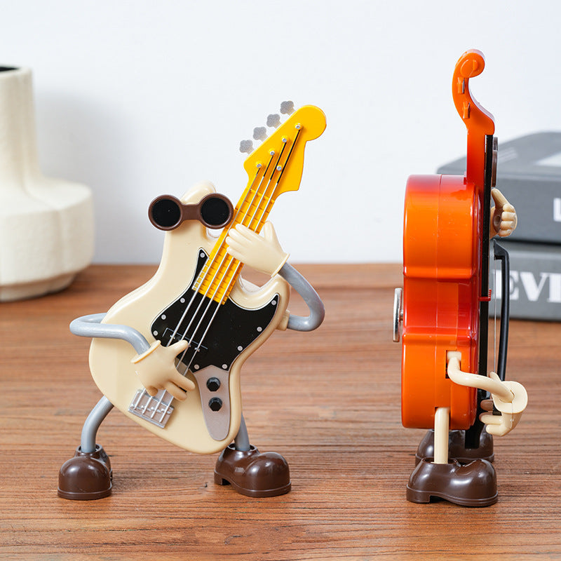 Dancing Musical Instrument Figurines - Wind-Up Guitar & Cello Toys with Moving Parts(Guitar) - Image 4
