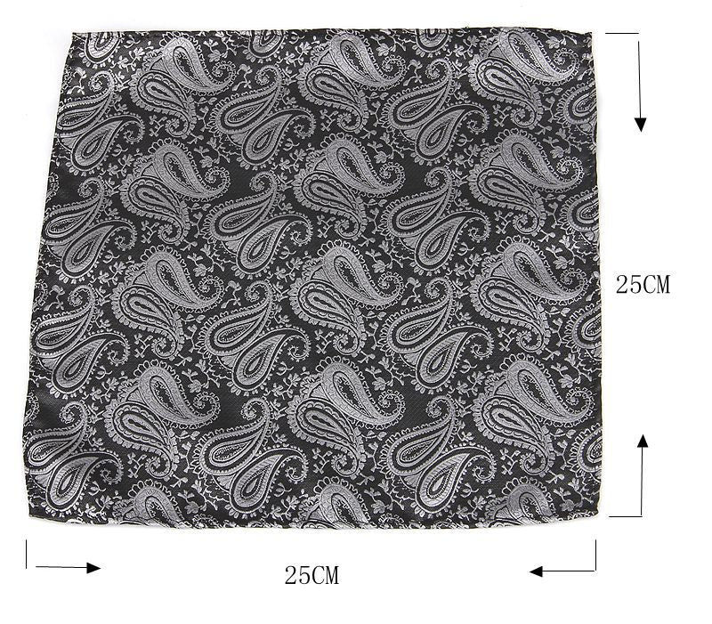 Men's Formal Paisley Ascot Cravat & Pocket Square Set - Adjustable Necktie for Weddings(Ivory White) - Image 4