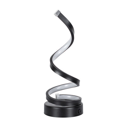 Modern Spiral LED Table Lamp - Dimmable, 3 Light Modes(black)