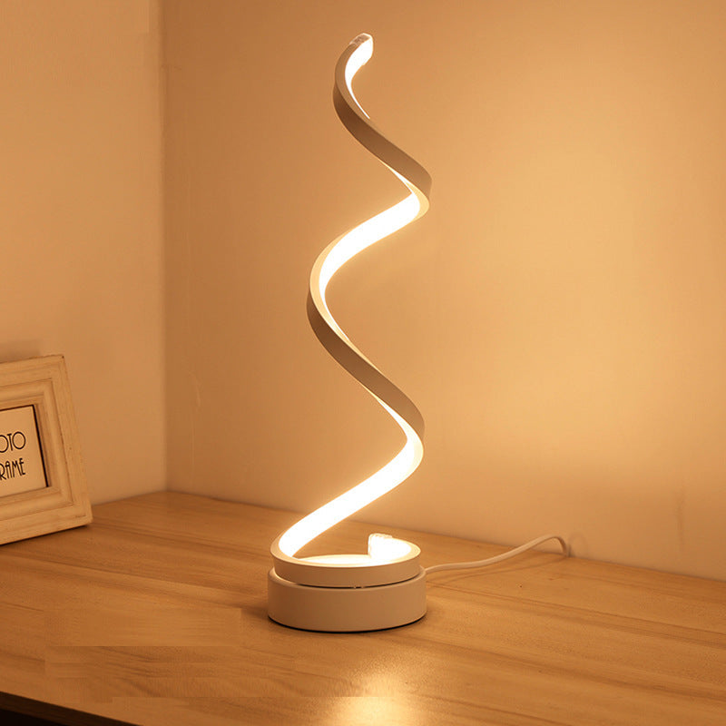 Modern Spiral LED Table Lamp - Dimmable, 3 Light Modes(black) - Image 5