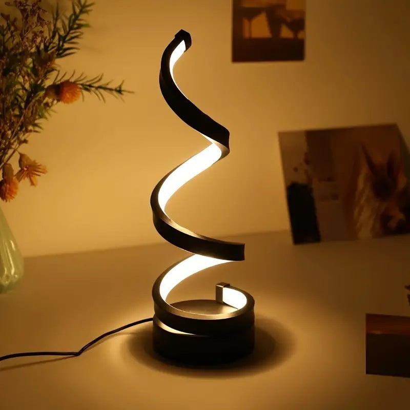 Modern Spiral LED Table Lamp - Dimmable, 3 Light Modes(white) - Image 2