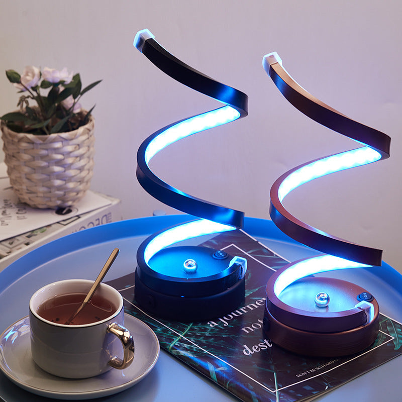 Modern Spiral LED Table Lamp - Dimmable, 3 Light Modes(white) - Image 4