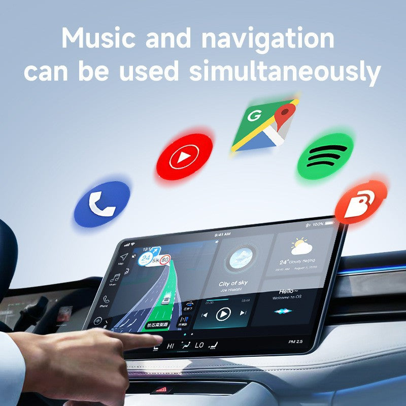 2-in-1 Wireless CarPlay & Android Auto Adapter - Plug & Play Dongle for Cars(Applicable to iPhone-Black) - Image 3