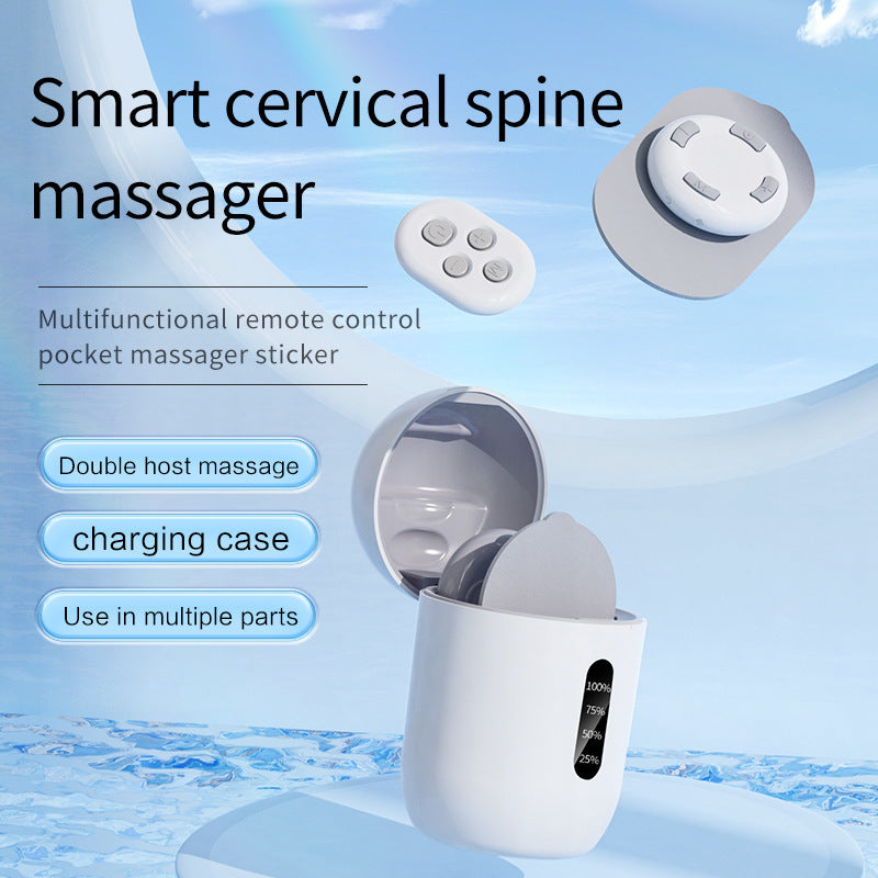 Smart Cervical Spine EMS Massager Sticker with Remote Control & Charging Case - 6 Modes, 16 Strengths(white) - Image 2
