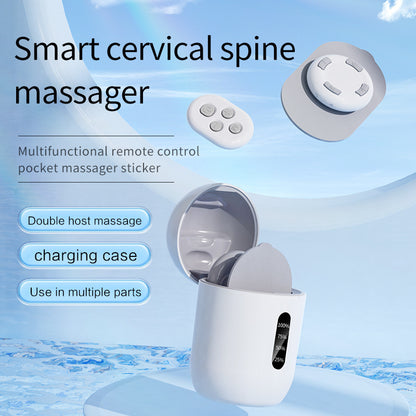 Smart Cervical Spine EMS Massager Sticker with Remote Control & Charging Case - 6 Modes, 16 Strengths(white) - Image 2