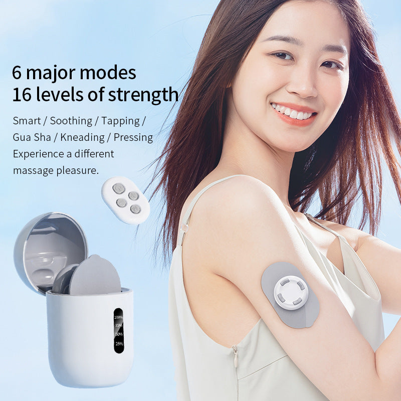 Smart Cervical Spine EMS Massager Sticker with Remote Control & Charging Case - 6 Modes, 16 Strengths(white) - Image 4