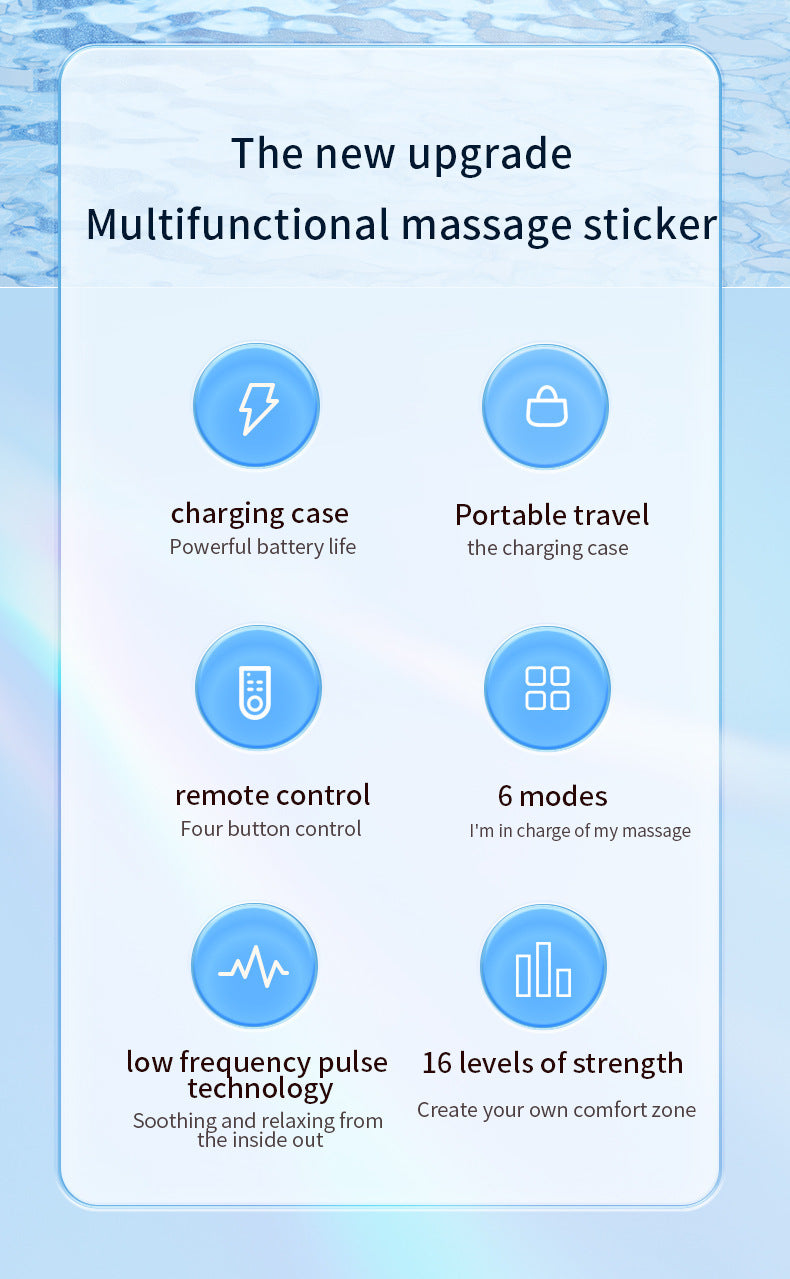 Smart Cervical Spine EMS Massager Sticker with Remote Control & Charging Case - 6 Modes, 16 Strengths(white) - Image 6