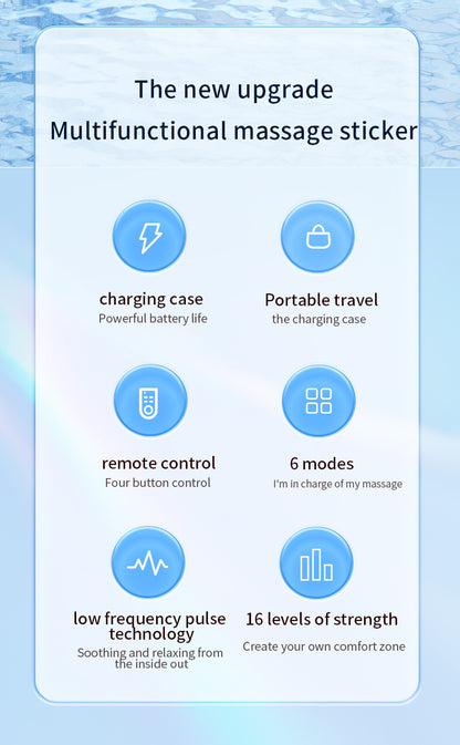 Smart Cervical Spine EMS Massager Sticker with Remote Control & Charging Case - 6 Modes, 16 Strengths(white) - Image 6