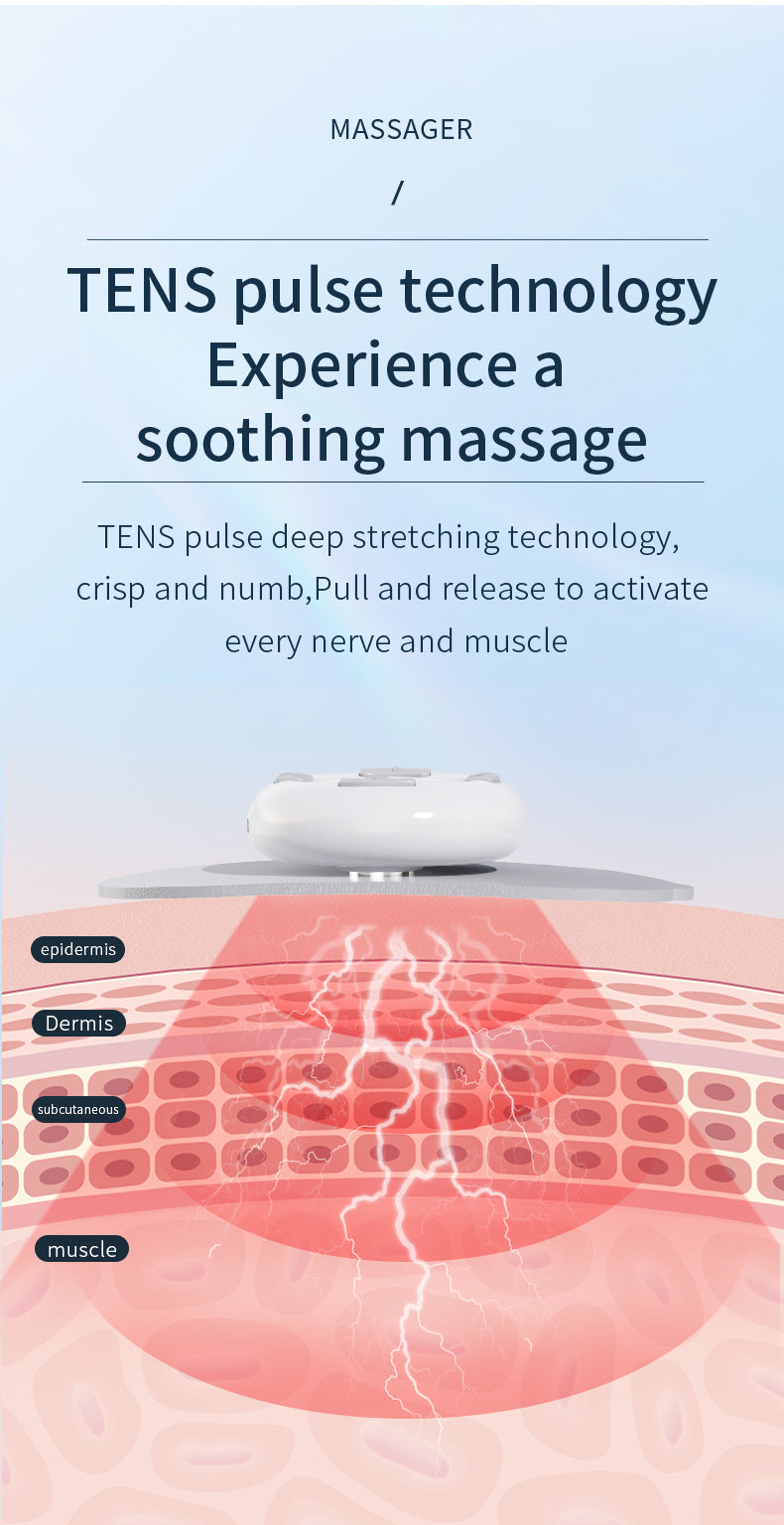 Smart Cervical Spine EMS Massager Sticker with Remote Control & Charging Case - 6 Modes, 16 Strengths(white) - Image 8