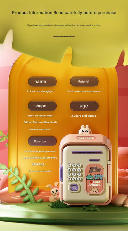 Interactive Kids' Piggy Bank Safe with Music, Stories & Password Lock(blue) - Image 7