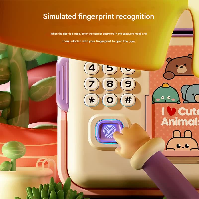 Interactive Kids' Piggy Bank Safe with Music, Stories & Password Lock(Pink) - Image 4