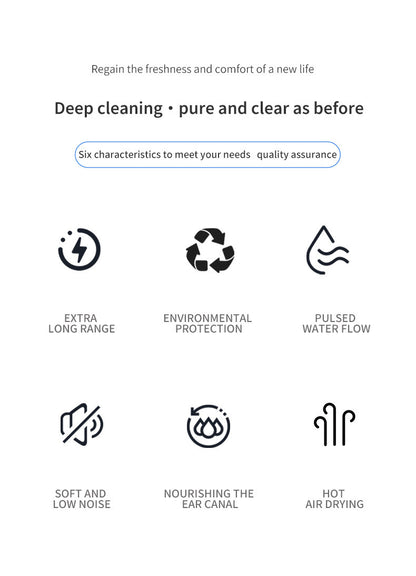 Automatic Electric Ear Wax Removal & Irrigation System - 5 Modes, USB-C, Hot Air Drying(white) - Image 3