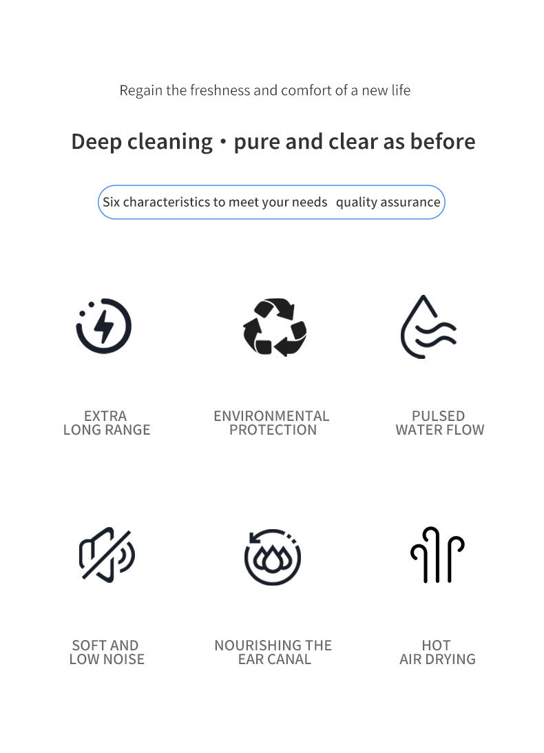 Automatic Electric Ear Wax Removal & Irrigation System - 5 Modes, USB-C, Hot Air Drying(black) - Image 3