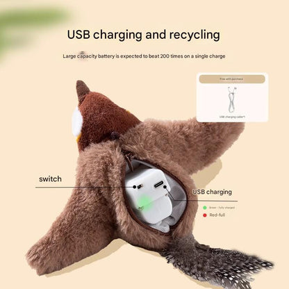 Interactive Flapping Wing Bird Toy for Cats & Dogs,Motion Activated with Sound(Fat Golden Bird) - Image 3
