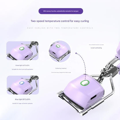 Heated Eyelash Curler with 2 Temperature Controls, Long-Lasting Curl(white) - Image 3