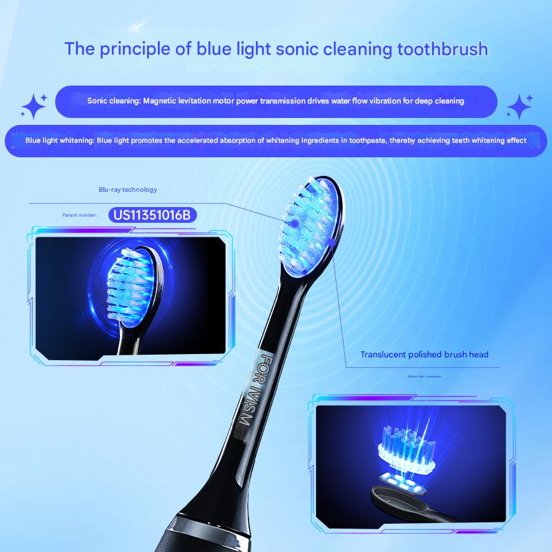 LED Sonic Electric Toothbrush - 2-in-1 Cleaning & Whitening, 4 Modes(white) - Image 2