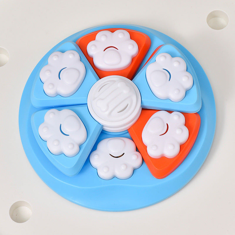Interactive Dog Puzzle Feeder Toy - IQ Training & Slow Feeder with Anti-Skid Base(blue)