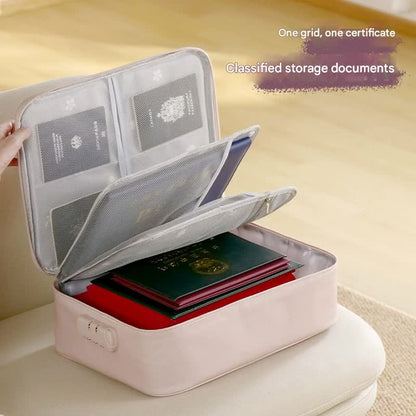 Multi-Functional Document & Certificate Organizer Bag with Combination Lock(Light green) - Image 2