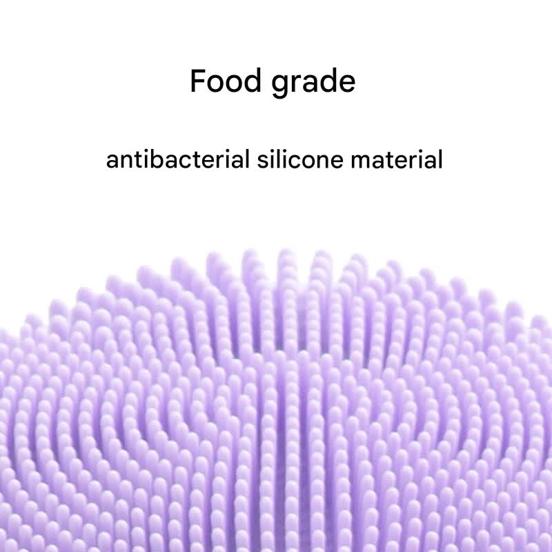 Silicone Facial Cleansing Brush - 6-Speed Vibration, Food-Grade Antibacterial Material with Warming Function(Purple) - Image 2