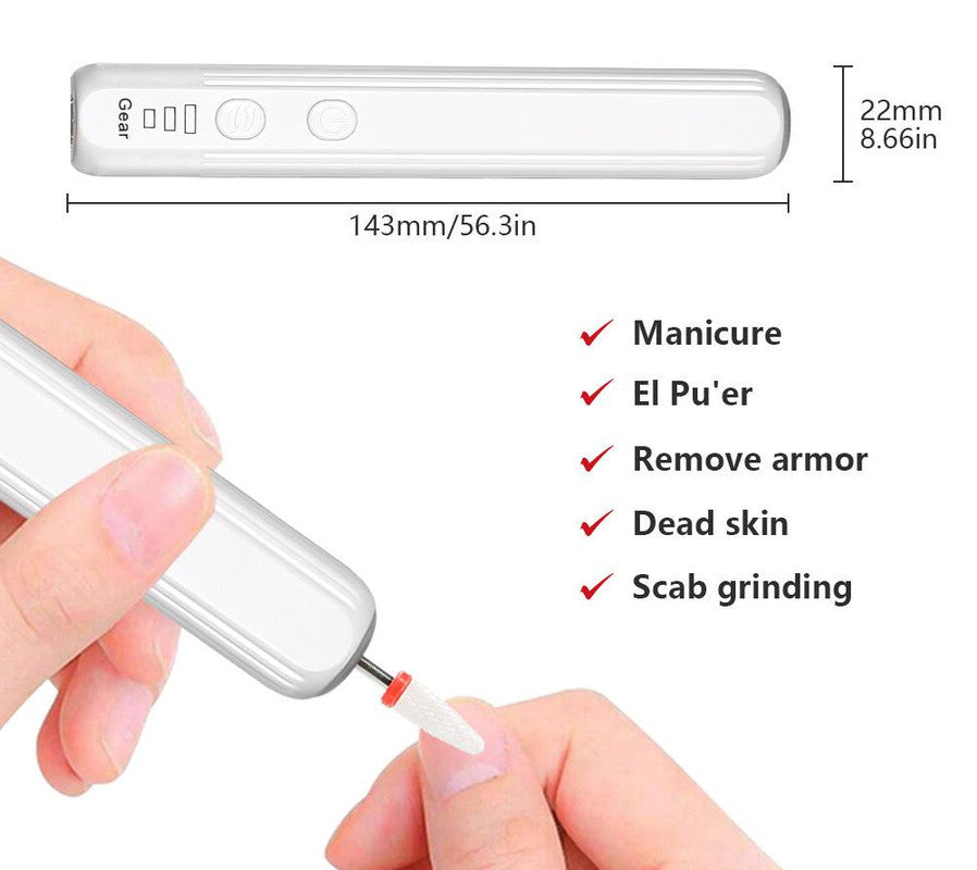 Portable Electric Nail Drill Pen Kit - USB-C Rechargeable, 3-Speed, High Torque, Low Heat(Khaki) - Image 6